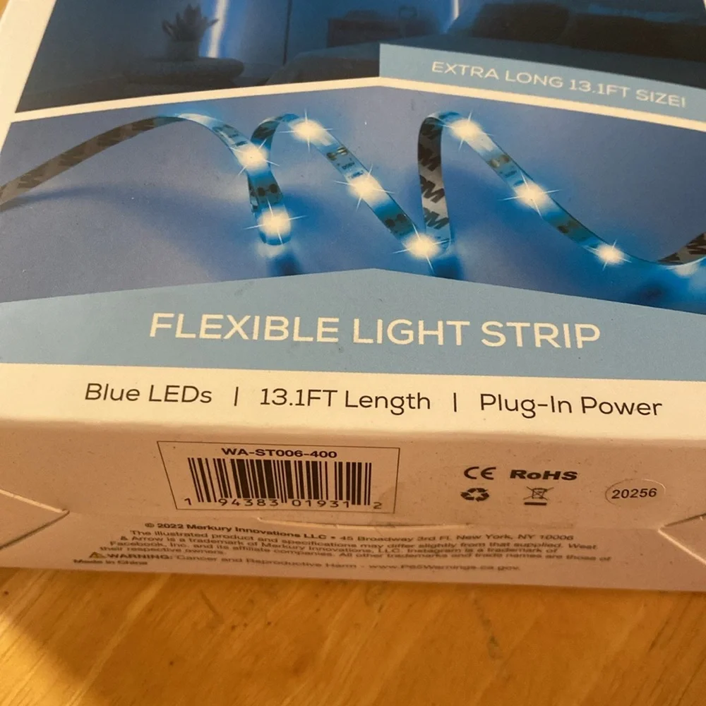 LOT OF 2 - FLEXIBLE EXTRA LONG 13.1’ BLUE LED LIGHT STRIP, SAVE ON SHIPPING!